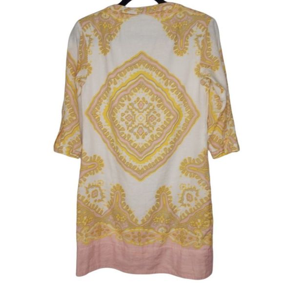 J CREW Beautiful Linen Blend Quarter Sleeve Tunic Dress Size 2 - Picture 2 of 6